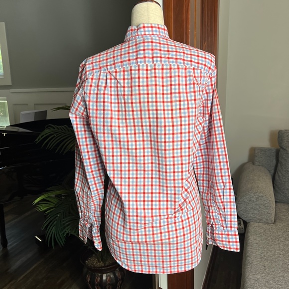 J. CREW blue and red check button down shirt Size XS Mens Womens Unisex EUC - Picture 4 of 8